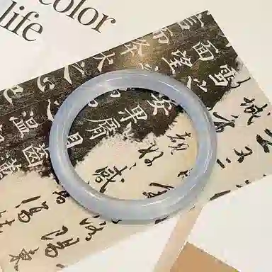 中兆珠宝 清透一步一响 精致清新古典优雅冷淡风新中式复古温柔气质设计感手饰 猫眼石 玉石手镯 女款