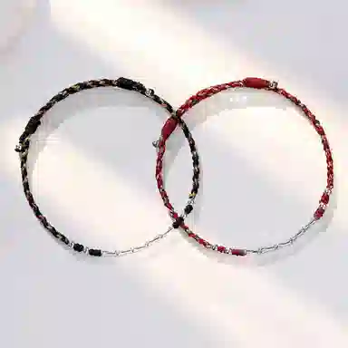 中兆珠宝 迷彩节节高升 考研考试上岸好运竹节新中式国潮风小众设计手工编织 合金 手链 男女同款情侣款