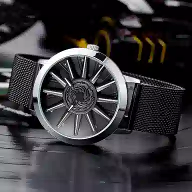 三达石英机芯 合金表带 国表 男表 蓝色表盘 潮流腕表