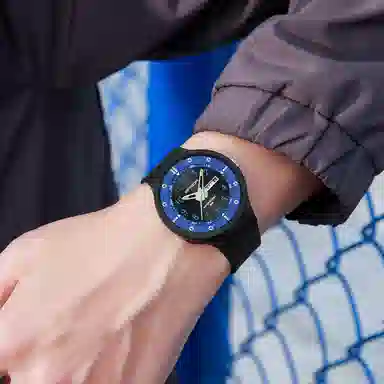 三达学生简约休闲潮流手表双历夜光防水石英机芯黑色表盘男表国表