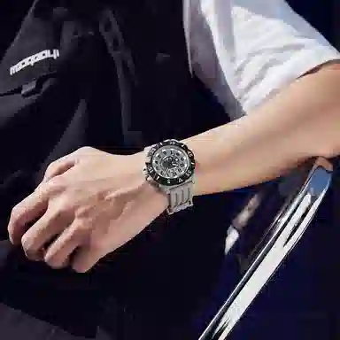 三达新款户外运动百搭石英机芯数字式防水黑色表盘男女同款学生手表国表