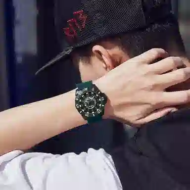 三达新款户外运动百搭石英机芯数字式防水黑色表盘男女同款学生手表国表