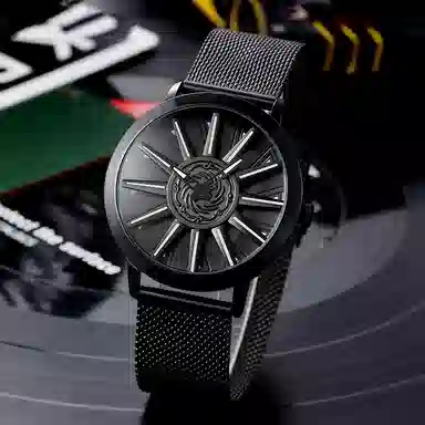 三达石英机芯 合金表带 国表 男表 蓝色表盘 潮流腕表