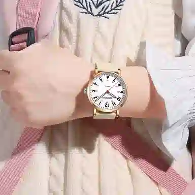 三达简约时尚考生专用静音走时超薄表壳 石英机芯 硅胶表带 国表 男女同款 白色表盘 防水夜光