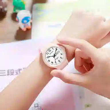 三达国表双日历电子石英机芯表户外防水简约男女学生情侣腕表男女同款 黑色表盘