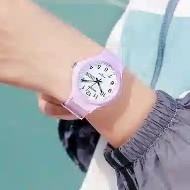 三达休闲潮流休闲百搭双历夜光防水石英学生男女同款石英机芯白色表盘手表国表