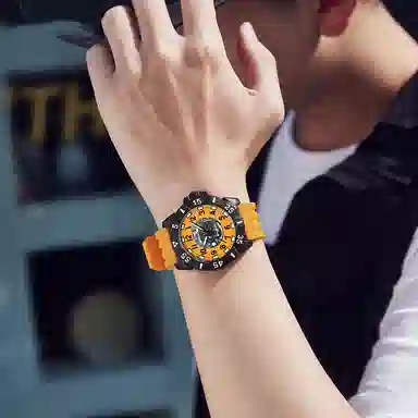 三达新款户外运动百搭石英机芯数字式防水黑色表盘男女同款学生手表国表