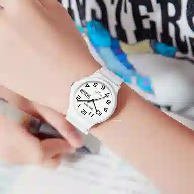 三达国表双日历电子石英机芯表户外防水简约男女学生情侣腕表男女同款 黑色表盘