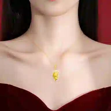 庆怡 十二生肖锁骨链 足金 国潮复古本命年属相龙平安转运日常百搭项链 男女同款情侣款