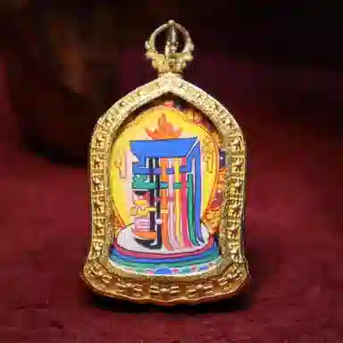 玉临门 国潮富贵吉祥十相自在唐卡热贡手绘 合金 吊坠 男女同款情侣款