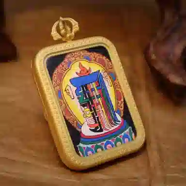 玉临门 新中式好运连连十相自在唐卡热贡手绘 合金 吊坠 男女同款情侣款