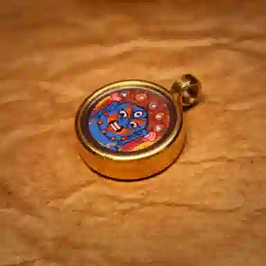 玉临门 国潮国风招财纳福黑财神唐卡热贡 合金 吊坠 男女同款情侣款