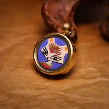 玉临门 新中式国转运纳福潮狐仙唐卡热贡手绘 合金 吊坠 男女同款情侣款