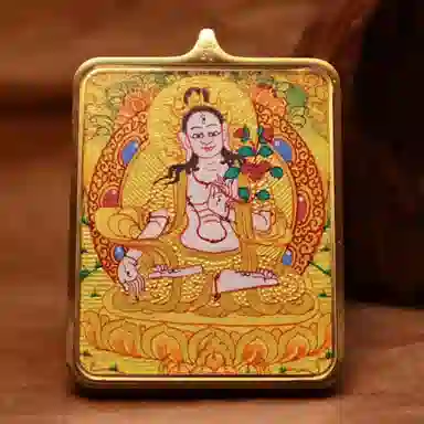 玉临门 新中式民族风增长福慧白度母唐卡热贡手绘母 合金 吊坠 男女同款情侣款