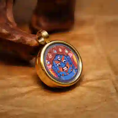 玉临门 国潮国风招财纳福黑财神唐卡热贡 合金 吊坠 男女同款情侣款