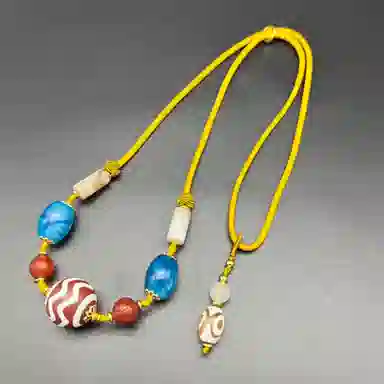 玉临门 国潮藏式民族风护身佛珠 玛瑙 玉石项链 男女同款情侣款