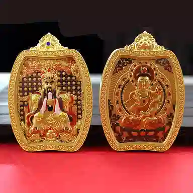 玉临门 国潮唐卡佛牌吊坠本命佛 合金 项链 男女同款情侣款