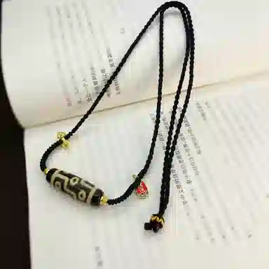 玉临门 国潮民族风平安牌九眼天珠 玛瑙 项链 男女同款情侣款 礼盒 适我愿兮