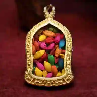 玉临门 国潮富贵吉祥十相自在唐卡热贡手绘 合金 吊坠 男女同款情侣款