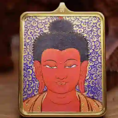 玉临门 国风吉祥如意八大守护神唐卡热贡手绘 合金 吊坠 男女同款情侣款