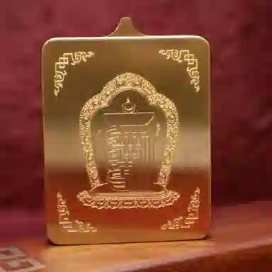 玉临门 新中式藏式复古大黑天唐卡热贡手绘 合金 项坠/吊坠 男女同款情侣款 礼盒