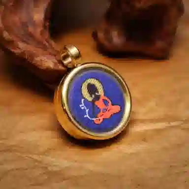 玉临门 药师佛 国潮藏式唐卡复古平安转运编绳配饰  合金 吊坠 男女同款情侣款