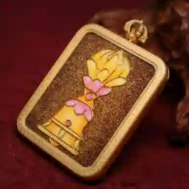 玉临门 国风吉祥好运金刚铃唐卡热贡手绘 合金 吊坠 男女同款情侣款