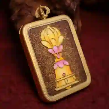 玉临门 国风吉祥好运金刚铃唐卡热贡手绘 合金 吊坠 男女同款情侣款