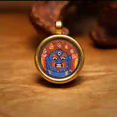 玉临门 国潮国风招财纳福黑财神唐卡热贡 合金 吊坠 男女同款情侣款