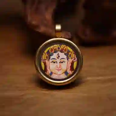 玉临门 新中式平安吉祥白度母唐卡热贡手绘 合金 吊坠 男女同款情侣款