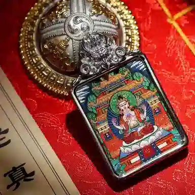 玉临门 国风民族风平安一切顺利八大守护神热工手绘唐卡 合金 吊坠 男女同款情侣款 送 男 女朋友 七 夕礼 物 礼盒包装