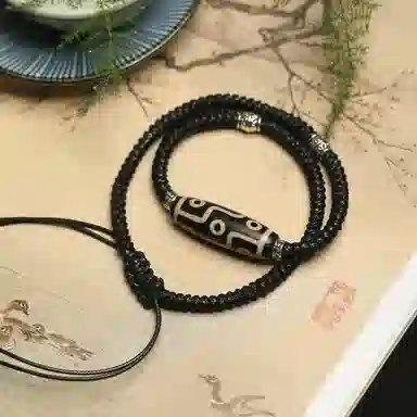 玉临门 新中式复古招财转运九眼天珠 玛瑙 玉石项链 男女同款情侣款