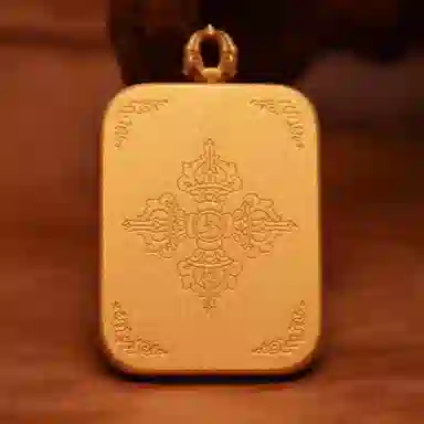 玉临门 国风民族风转运护身阿隬陀佛唐卡热工手绘 合金 吊坠 男女同款情侣款 礼盒装