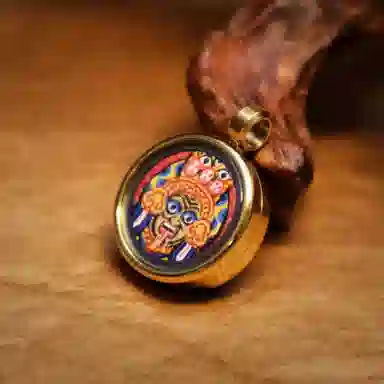 玉临门 国风复古吉祥平安扎基拉姆唐卡 民族风小众编绳配饰 合金 吊坠 男女同款情侣款