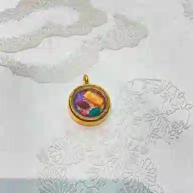 玉临门 新中式民族风吉祥如意好运连连绿度母圆形唐卡热贡手绘 合金 吊坠 男女同款情侣款 送 男 女朋友 七 夕礼 物 礼盒包装