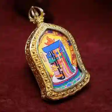 玉临门 国潮富贵吉祥十相自在唐卡热贡手绘 合金 吊坠 男女同款情侣款