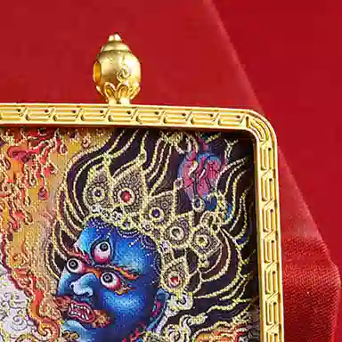 【五路财神来敲门】 玉临门 助力上岸 国风六臂玛哈噶拉唐卡 藏式大黑天 藏传佛教护身符能量#好运 合金 项链 男女同款情侣款