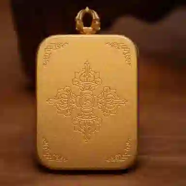 玉临门 国潮转运护身白度母唐卡热贡手绘 合金 吊坠 男女同款情侣款