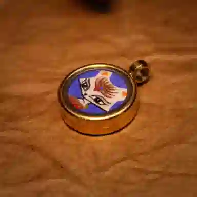 玉临门 新中式国转运纳福潮狐仙唐卡热贡手绘 合金 吊坠 男女同款情侣款