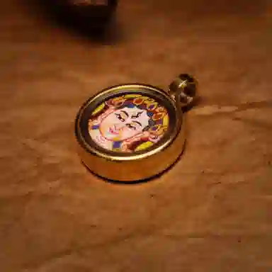 玉临门 新中式平安吉祥白度母唐卡热贡手绘 合金 吊坠 男女同款情侣款