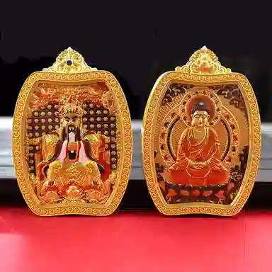 玉临门 国潮唐卡佛牌吊坠本命佛 合金 项链 男女同款情侣款