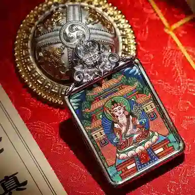 玉临门 国风民族风平安一切顺利八大守护神热工手绘唐卡 合金 吊坠 男女同款情侣款 送 男 女朋友 七 夕礼 物 礼盒包装