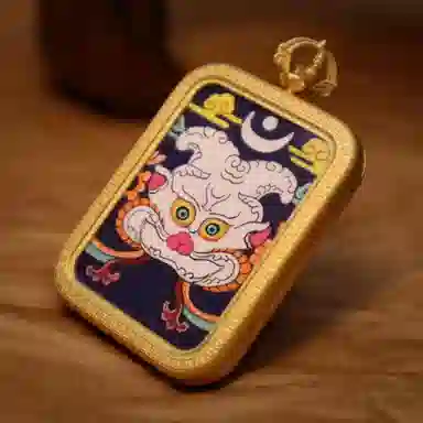 玉临门 国潮转运招财大鹏金翅鸟唐卡热贡手绘 合金 吊坠 男女同款情侣款