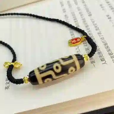 玉临门 国潮民族风平安牌九眼天珠 玛瑙 项链 男女同款情侣款 礼盒 适我愿兮