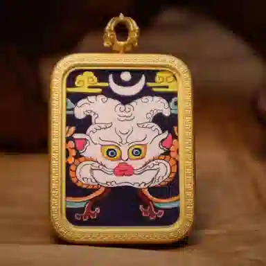 玉临门 国潮转运招财大鹏金翅鸟唐卡热贡手绘 合金 吊坠 男女同款情侣款