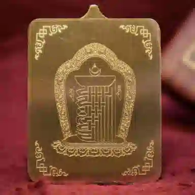 玉临门 新中式复古西藏绿度母唐卡热贡手绘 合金 吊坠 男女同款情侣款