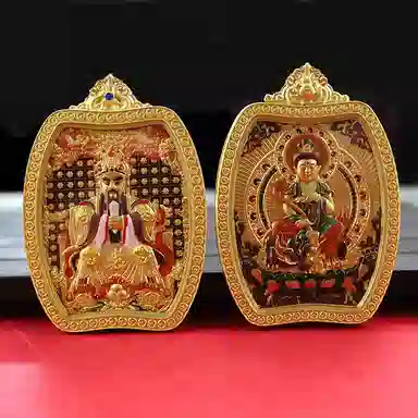 玉临门 国潮唐卡佛牌吊坠本命佛 合金 项链 男女同款情侣款