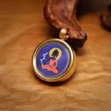 玉临门 药师佛 国潮藏式唐卡复古平安转运编绳配饰  合金 吊坠 男女同款情侣款