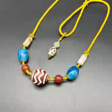 玉临门 国潮藏式民族风护身佛珠 玛瑙 玉石项链 男女同款情侣款