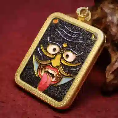 玉临门 国潮吉祥平安扎基拉姆唐卡热贡手绘 合金 吊坠 男女同款情侣款